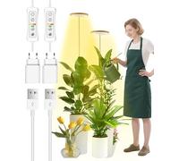 beautiebeam Plant Grow Light, LED Grow Light Full Spectrum per piante da interno, altezza regolabile, timer automatico, bassa tensione di sicurezza da 5 V, idea per grandi piante luminose