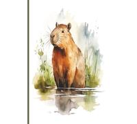 Beautiful Capybara Journal: A Cute Watercolor Capybara Notebook with 120 Lined Pages for Journaling, Notes, and Daily Writing / Small Watermark in Lower Corners
