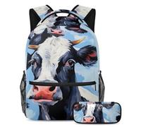 Beautiful Cow Keep Your Essentials in One Place, zaino con astuccio, l'ultimo set di zaini per la scuola per studenti, Multicolore#05, B：29.4x20x40cm P：19x7.5x3.8cm, Zaini Daypack