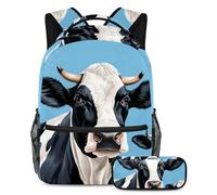 Beautiful Cow Keep Your Essentials in One Place, zaino con astuccio, l'ultimo set di zaini per la scuola per studenti, Multicolore#07, B：29.4x20x40cm P：19x7.5x3.8cm, Zaini Daypack