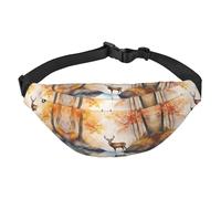 Beautiful Deer - Marsupio a tracolla grande, alla moda, da viaggio, casual, per ragazzi, adatto per sport, corsa, ciclismo, viaggi, pesca