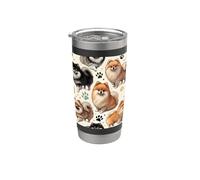 Beautiful Dogs Pattern Pomerania Dog Bicchiere termico in acciaio inox doppia parete
