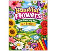 Beautiful Flowers Easy Coloring Book for Seniors