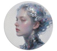 Beautiful Girl 1000 Pieces Round Puzzles Creative Jigsaw Impossible Hard Difficult Challenging for Adults And Kids Unique Challenge Game 1000pcs (67.5x67.5cm)