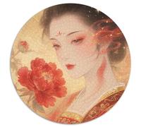 Beautiful Girl 1000 Pieces Round Puzzles Portrait-Puzzle Creative Jigsaw Impossible Hard Difficult Challenging for Adults And Kids Unique Challenge Game 1000pcs (67.5x67.5cm)