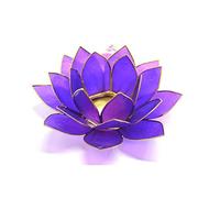 Beautiful grande viola 7 Chakra Fiore di Loto Candela Holde