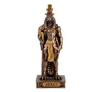 BEAUTIFUL GREEK STATUES Sobek, statuetta in miniatura della dea egiziana, dipinta a mano, in bronzo, 8,9 cm