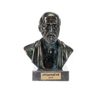BEAUTIFUL GREEK STATUES Statua di Ippocrate di Kos, padre della medicina, busto in bronzo con base in marmo, 13 cm