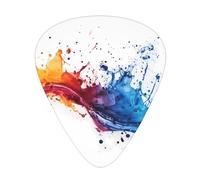 Beautiful Ink Splash Wzywhj Prints - Plettri per chitarra in ABS, facili da impugnare, per basso, ukulele, chitarra acustica o elettrica, 12 pezzi