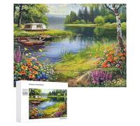 Beautiful Lakeside Scene Puzzle 500 Pezzi Rompicapo Per Ragazzi AdolescentiGioco Educativo Sfida Intelligenza Creativa Idea Regalo Per Figlio A Natale 500 PCS