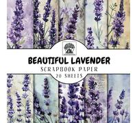 Beautiful Lavender Scrapbook Paper: 20 Double-Sided Lavender Flower Sheets for Scrapbooking, Junk Journals, Card Making, Decoupage, Origami, Paper Crafts, DIY Projects and Mixed Media