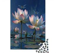 Beautiful Loto in The Pond - Blue Sky, Dragofly And Dew|| Puzzle Divertenti Per Tutta La Famiglia 70x50cm/1000pcs Adulti