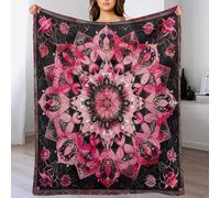 Beautiful Mandala Damask Flower Coperta Plaid Morbida Blanket Leggera Coperta Flanella Per Sedia Camera Da Letto Campeggio S