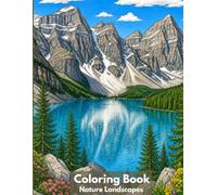 Beautiful Nature Landscapes Coloring Pages: Detailed 300 DPI designs featuring mountains, beaches, forests, waterfalls, and deserts with clean line art and minimal shading.
