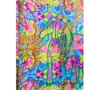 Beautiful, Ornate Hand-Designed Hard-Cover, Floral Corner Detailed Artist's Drawing Book Or Large Journal: 200 Pages