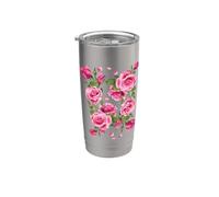 Beautiful Pink Roses Bouquet Graphic Tees & Cool Designs Bicchiere termico in acciaio inox doppia parete