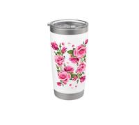 Beautiful Pink Roses Bouquet Graphic Tees & Cool Designs Bicchiere termico in acciaio inox doppia parete
