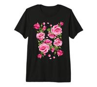 Beautiful Pink Roses Bouquet Graphic Tees & Cool Designs Maglietta Premium