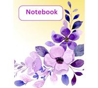 Beautiful purple flower notebook for girls: Size 7.5 x 9.25 inches, 110 Pages