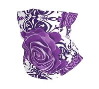 Beautiful Purple Roses Printed Scaldacollo Elastico Headwrap Multiuso Sciarpa A Tubo per Ciclismo Motocicletta Traspirante Bandana