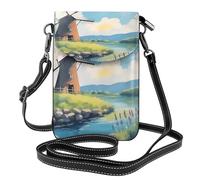 Beautiful River Windmill - Borsa a tracolla leggera con chiusura magnetica, multi tasca, adatta per viaggi e uso quotidiano