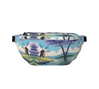 Beautiful River Windmill Versatile marsupio da corsa leggero traspirante e regolabile per viaggi, ciclismo e uso quotidiano