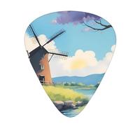 Beautiful River WindmillGuitar Picks, set di 12 pezzi, tre diversi spessori per chitarra elettrica acustica e altri strumenti