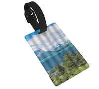 Beautiful Saint Mary Lake Glacier National Park 2 pezzi etichette per bagagli, anello per etichetta identificativa per la privacy e scheda indirizzo per valigia da viaggio