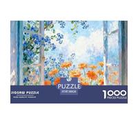 Beautiful Scenery of The Window Jigsaw Puzzle Impossibili 1000Pcs Flower Decorazione Per La Casa. Rilassamento E Intelligence Per Adulti E Bambini Da 12 Anni 38x26cm/1000pcs