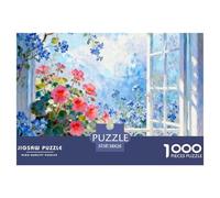 Beautiful Scenery of The Window Jigsaw Puzzle Impossible 1000Pcs Flower Decorazione Per La Casa. Rilassamento E Intelligence Per Adulti E Ragazzi Da 14 Anni 38x26cm/1000pcs