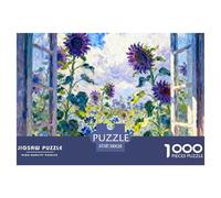 Beautiful Scenery of The Window Puzzle Impossibili 1000 Pezzi Flower Decorazione Per La Casa. Rilassamento E Intelligence Per Adulti E Ragazzi Da 14 Anni 38x26cm/1000pcs