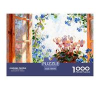 Beautiful Scenery of The Window Puzzle Impossibili 1000 Pezzi Flower Decorazione Per La Casa. Rilassamento E Intelligence Per Adulti E Ragazzi Da 14 Anni 70x50cm/1000pcs