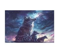 Beautiful She-wolf Accompanied Puzzle 1000 Pezzi Sfida Rompicapo Difficile Rompicapo Per Esperti Stimolo Intellettuale Esercizio Mentale Regalo Per 1000 PCS