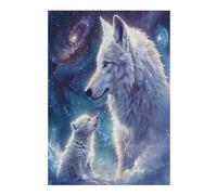 Beautiful She-wolf Accompanied Puzzle 300 Pezzi Multicolore Per Famiglia in Vacanza Rompicapo Creativo Giochi Da Tavolo Intelligenza E Relax Durante Le Ferie 300 PCS