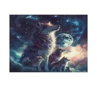 Beautiful She-wolf Accompanied Puzzle 500 Pezzi Rompicapo Per Ufficio Premium Pausa Lavoro Rilassante Attività Per Colleghi Regalo Festa Aziendale 500 PCS