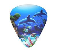 Beautiful Underwater World Dolphins Coral Plettri per chitarra Set da 12 pezzi per chitarra acustica, chitarra elettrica, contrabbasso, ukulele