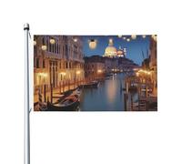 Beautiful Venice At Night Bandiera Di Benvenuto Resistenti Bandiera Da Giardino Con Occhielli Striscione 90X150Cm Per Decorazione Celebrazione Patio