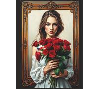 Beautiful Woman from Czech Republic with Red Roses & Flag, Dot Grid Journal
