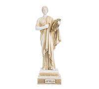 BeautifulGreekStatues Apollo - Statua di Dio della musica, arte poetica, color oro, in alabastro, 24 cm