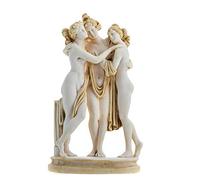 BeautifulGreekStatues Le Tre Grazie Mitologia Greca Statuetta Aglaia Eufrosine Talia Color Oro 25 cm Altezza Fatto a Mano in Grecia