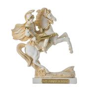 BeautifulGreekStatues Statua di Alessandro Magno di Macedonia con Cavallo Bucefalo Tono Dorato 18cm