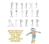 Beautifully Different. You Are Unique. Don't Copy Others.: Think Well of Yourself: A Motivation Journal, 110 Pages Lined Notebook 8.5 x 11, Lined Notebook for School