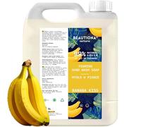 Beautiona Sapone 5L: sapone schiumoso con glicerina e olio di mandorle, idratante, per mani e corpo, pH neutro, 3 volte più efficace (5 l, profumo di banana)