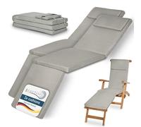 Beautissu 2x Cuscino per Sdraio da Esterno 175x45x5 cm LoftLux DC - Cuscini Imbottito da Giardino o Mare sfoderabile per Sedie Poltrone Giardino - Grigio Chiaro