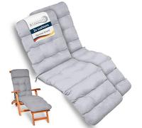 Beautissu 2x Cuscino Sdraio da Esterno 200x50x8cm Flair DC - Extra Comfort Imbottito Cuscino per Sedia a Sdraio a Dondolo e Poltrone da Giardino - Grigio