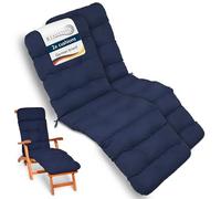 Beautissu 2x Cuscino Sdraio da Esterno Imbottito per Sedia a Dondolo extra | 200x50x8cm blu comfort da giardino Poltrone lettino poltrona Flair DC