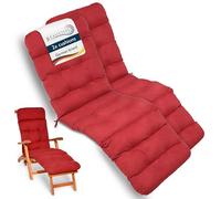Beautissu 2x Cuscino Sdraio da Esterno Imbottito per Sedia a Dondolo extra | 200x50x8cm rosso comfort da giardino Poltrone comodo poltrona Flair DC
