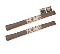 Beautissu 2x Paraspifferi Imbottito per Porta e finestra Tuuli HE L100xP8xA8 cm in Poliestere - paraspiffero Universale porte e finestre - paravento sottoporta Isolante - Contro Il Freddo - Marrone