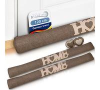 Beautissu 2x Paraspifferi Imbottito per Porta e finestra Tuuli HE L120xP8xA8 cm in Poliestere - paraspiffero Universale porte e finestre - paravento sottoporta Isolante - Contro Il Freddo - Marrone