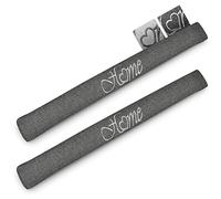 Beautissu 2x Paraspifferi Imbottito per Porta e finestra Tuuli HO L120xP8xA8 cm in Poliestere - paraspiffero Universale porte e finestre - paravento sottoporta Isolante - Contro Il Freddo - antrazite